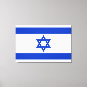 Israel flag blue and white modern patriotic canvas print