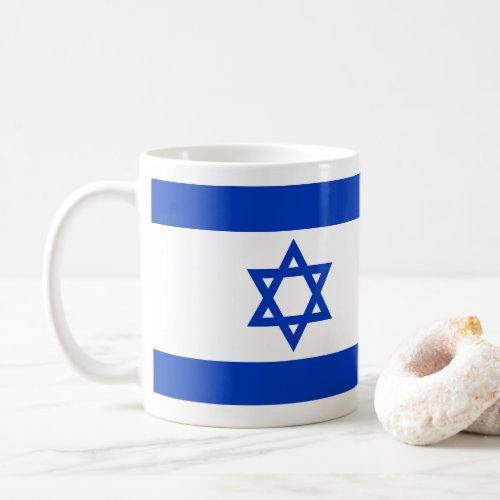 Israel flag blue and white modern patriotic coffee mug