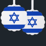 Israel flag blue and white modern patriotic ornament card<br><div class="desc">Israel flag blue and white modern patriotic Ornament Card. Available in many shapes.
Israeli Flag.</div>