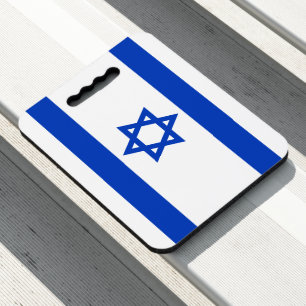 Israel flag blue and white modern patriotic seat cushion