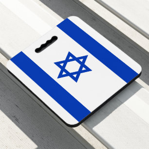 Israel flag blue and white modern patriotic seat cushion
