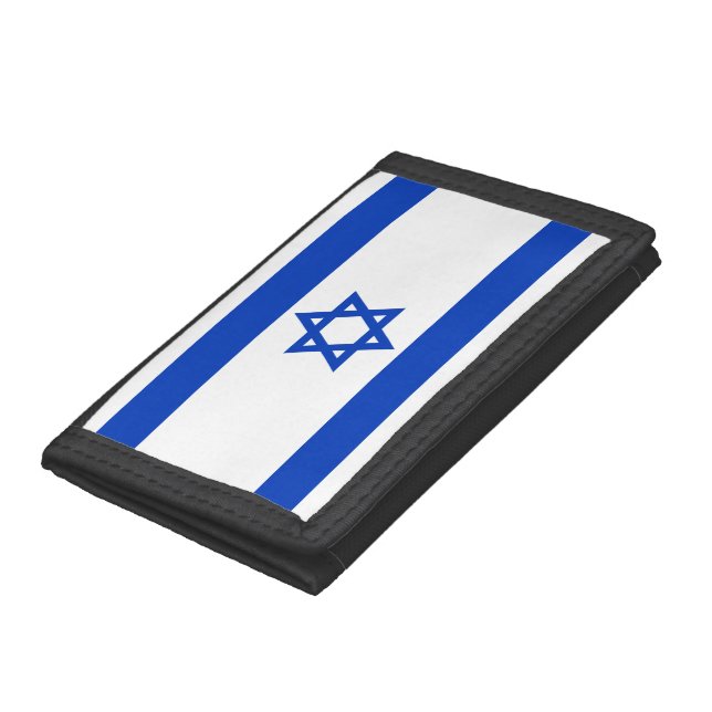 Israel flag blue and white modern patriotic trifold wallet (Bottom)