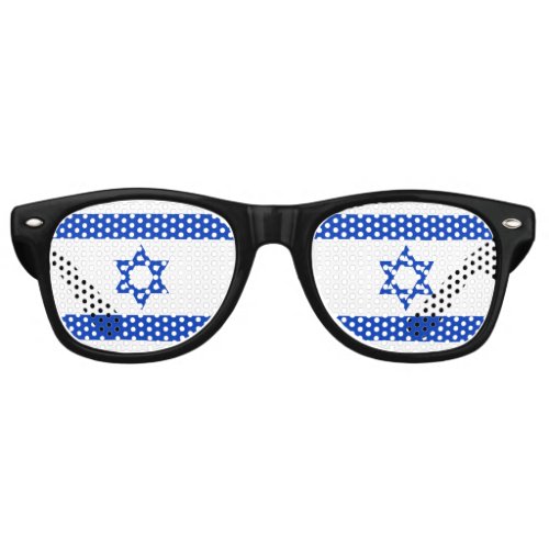 Israel flag blue and white modern retro sunglasses