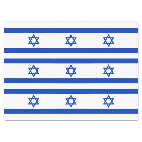 Israel flag blue and white Star of David pattern Tissue Paper