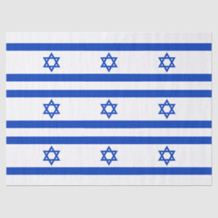 Israel flag blue and white Star of David pattern Tissue Paper
