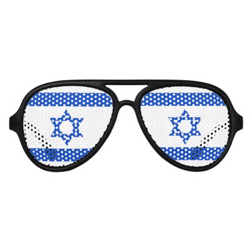 Israel flag blue Star of David Aviator Sunglasses