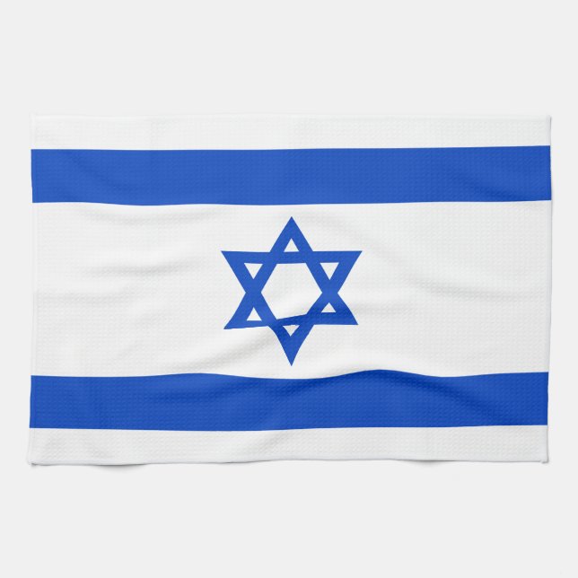 Israel flag blue Star of David Kitchen Towel (Horizontal)