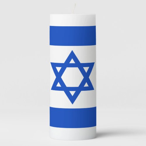 Israel flag blue Star of David Pillar Candle