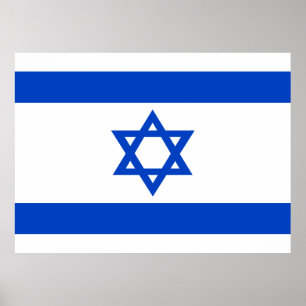 Israel flag blue Star of David Poster