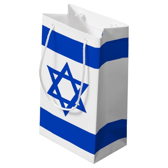 Israel flag blue Star of David Small Gift Bag (Back Angled)