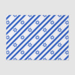 Israel flag blue Star of David Tissue Paper<br><div class="desc">Israel Israeli blue Star of David flag The blue stripes are intended to symbolize the stripes on a tallit, the traditional Jewish prayer shawl. The portrayal of a Star of David on the flag of the State of Israel is a widely acknowledged symbol of the Jewish people and of Judaism....</div>