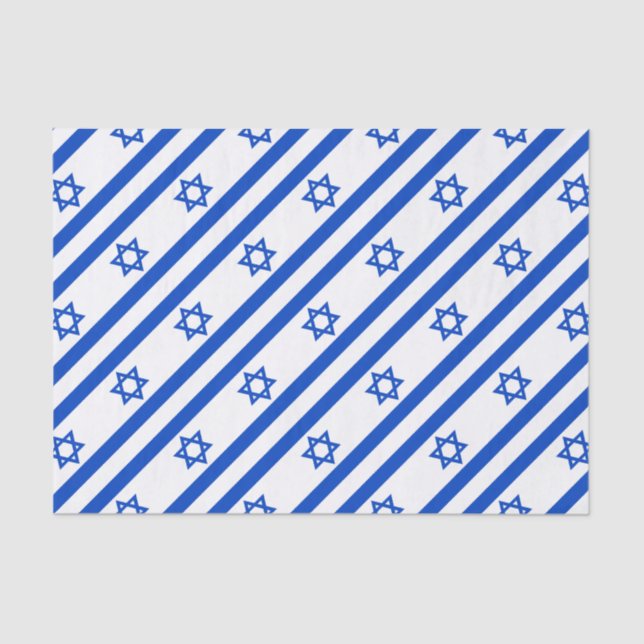 Israel flag blue Star of David Tissue Paper (Front)