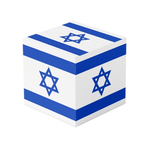 Israel flag blue white modern cube