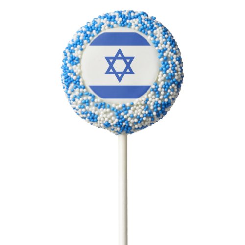 Israel flag blue white modern patriotic chocolate covered oreo pop