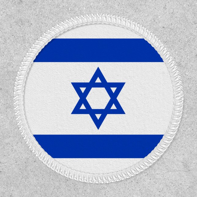 Israel flag blue white modern patriotic patch (Front)