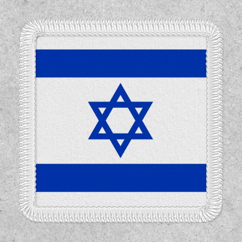 Israel flag blue white modern patriotic square patch