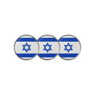 Israel flag blue white modern pattern patriotic golf ball marker