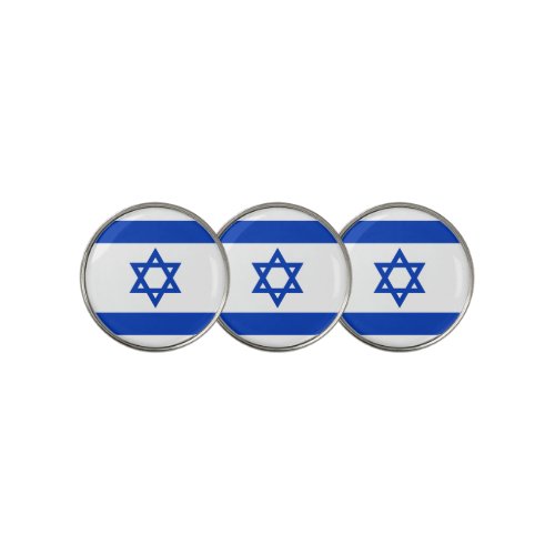 Israel flag blue white modern pattern patriotic golf ball marker