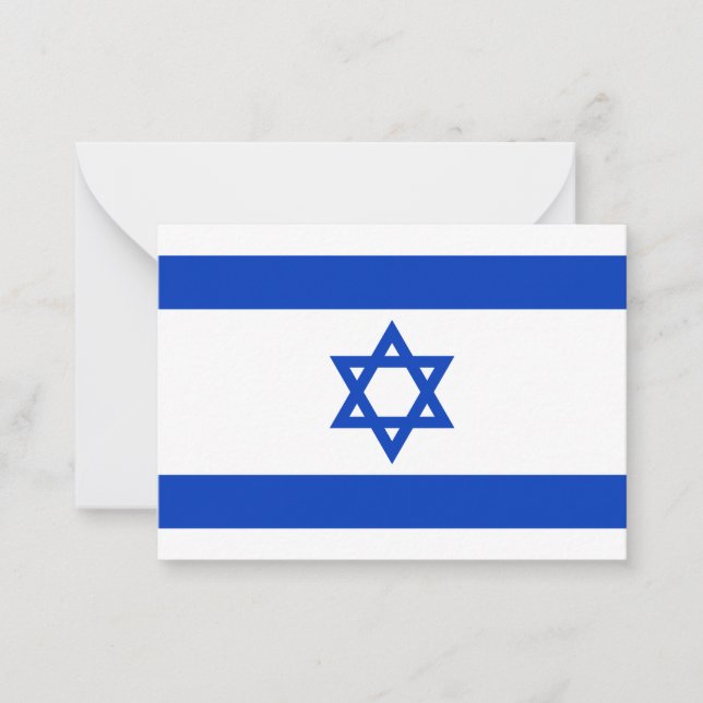 Israel flag blue white modern pattern patriotic note card (Front)