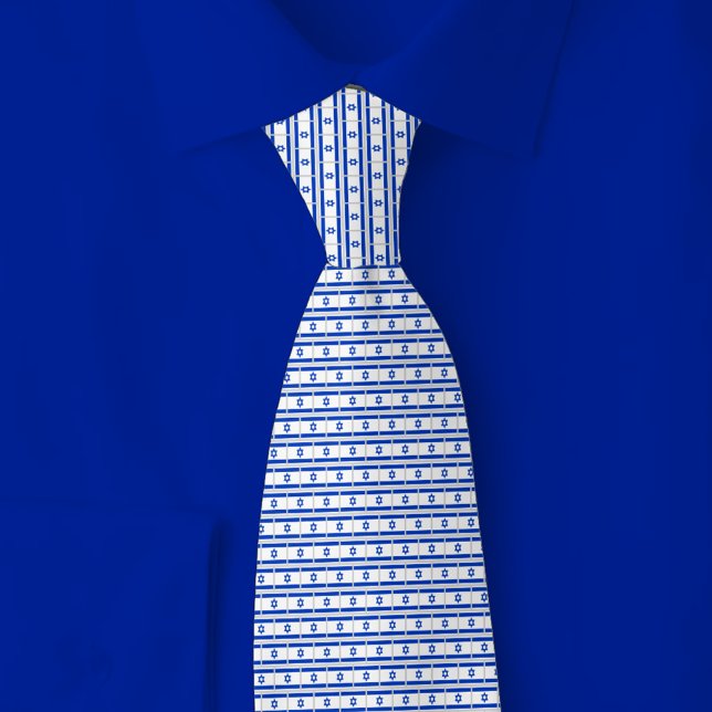 Israel Flag Brick Pattern Neck Tie (Creator Uploaded)