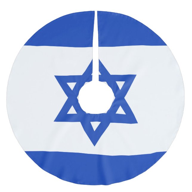 Israel flag brushed polyester tree skirt (Front)