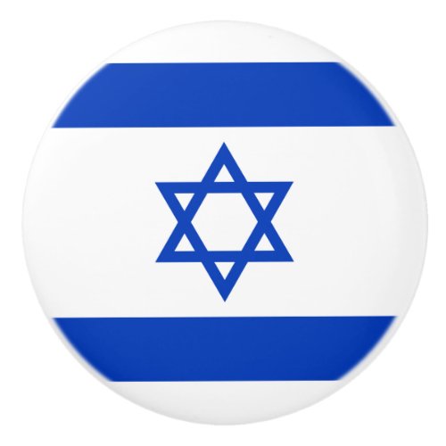 Israel Flag Ceramic Knob