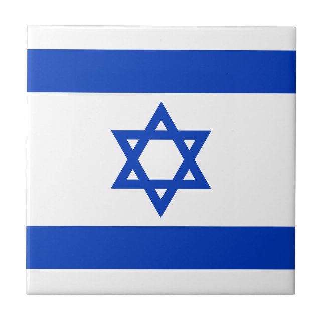 Israel flag ceramic tile (Front)