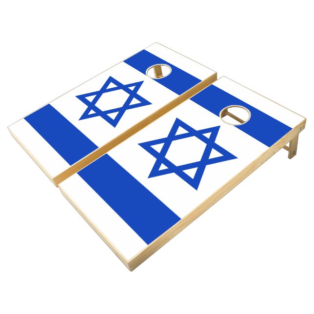Israel Flag Cornhole Set (Angled)