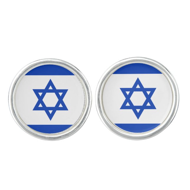 Israel flag cufflinks (Front)