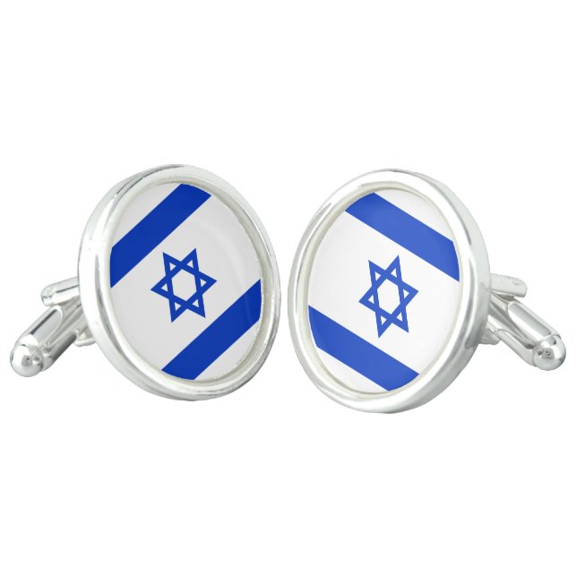 Israel Flag Cufflinks (Angled)