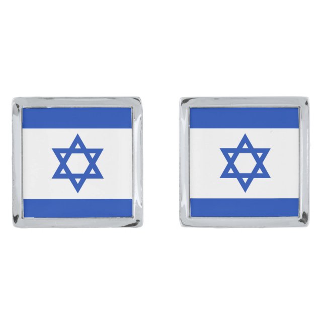 Israel flag cufflinks (Front)