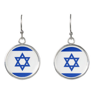 Israel flag earrings