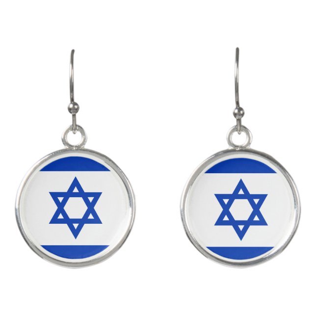 Israel flag earrings (Front)