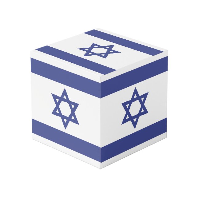 Israel Flag Emblem Cube (Front Angled)