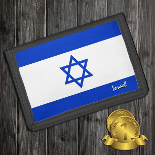 Israel flag fashion, Israel patriots / sports Trifold Wallet