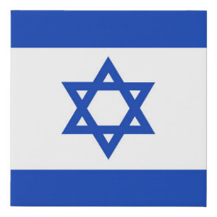 Israel flag faux canvas print