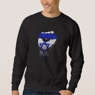 Israel Flag Fist Jerusalem Hebrew True Jew Israeli Sweatshirt