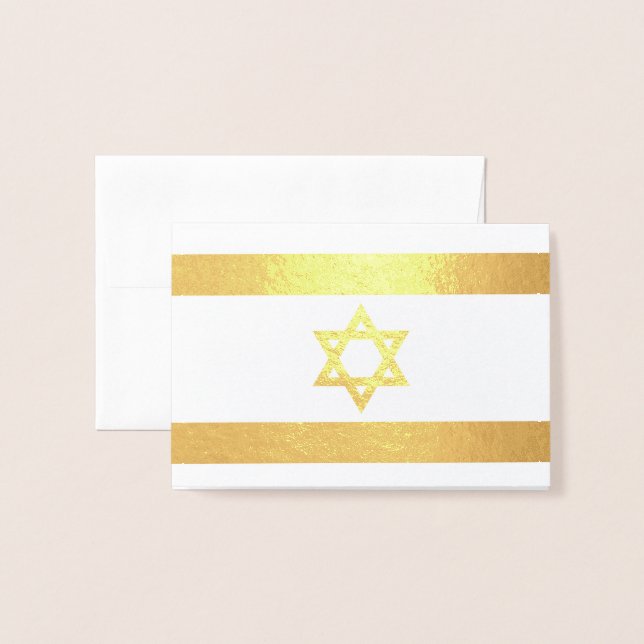 Israel flag Foil Favor Tag Card (Front With Envelope)