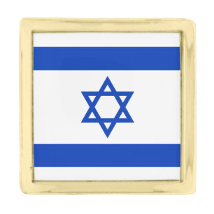 Israel Flag Gold Finish Lapel Pin