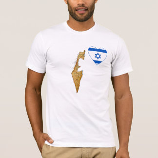 Israel Flag Heart and Map T-Shirt