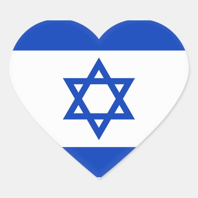 Israel Flag Heart Sticker (Front)