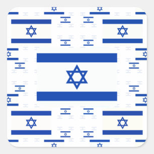 Israel Flag in Multiple Colorful Layers 2 Square Sticker