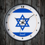 Israel Flag, Israel patriotic Home / design Clock<br><div class="desc">Wall Clock: Patriotic Israel & Israel Flag fashionable home design - love my country,  travel,  holiday,  national patriots / sports fans</div>