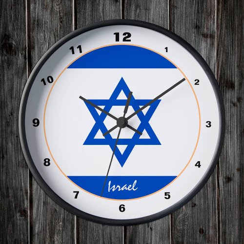 Israel Flag Israel patriotic Home  design Round Clock
