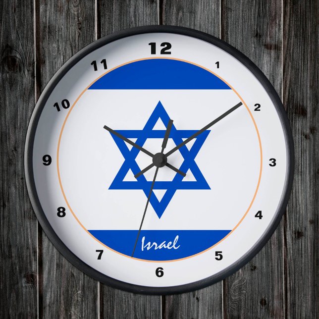 Israel Flag, Israel patriotic Home / design Round Clock (Creator Uploaded)