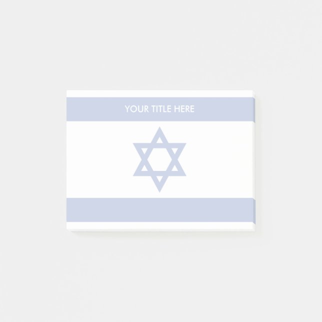 Israel flag jewish star symbol personalised post-it notes (Front)