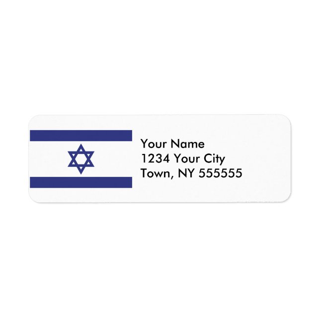 Israel Flag Label (Front)