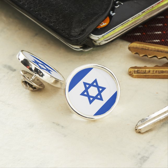Israel flag lapel pin (In Situ)