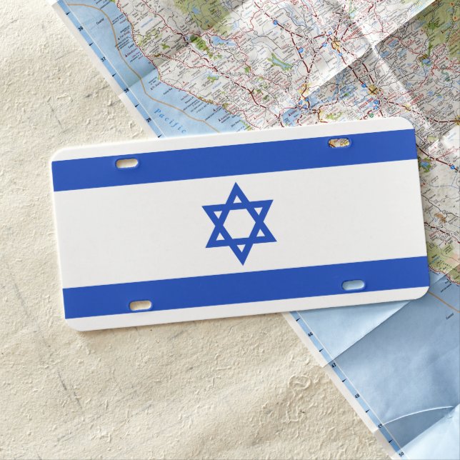 Israel Flag License Plate (In Situ)