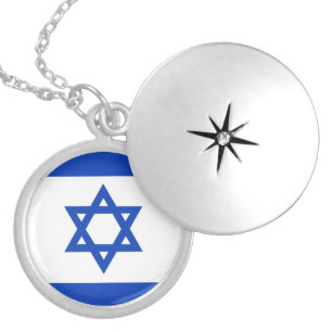 Israel flag locket necklace